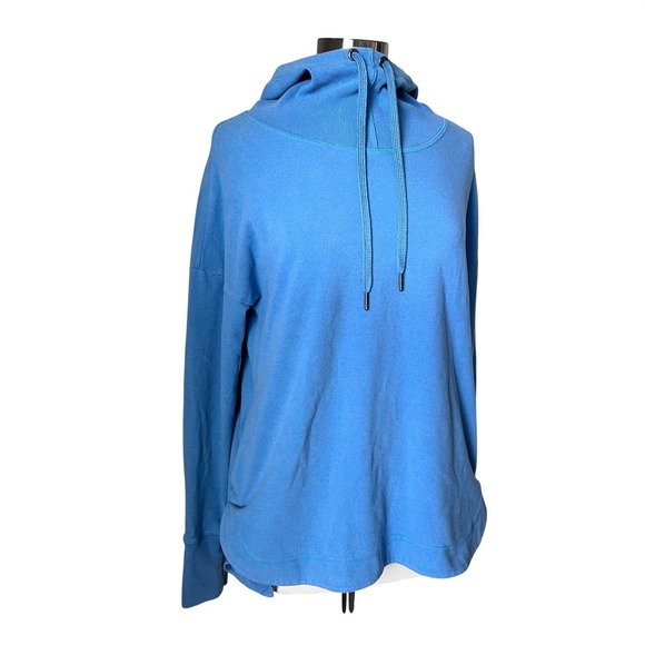 Sweaty Betty Tops - Sweaty Betty Blue Cowl Neck Hoodie Sweatshirt Womens Size 12